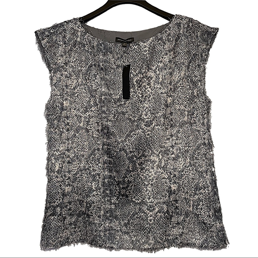 Banana Republic Eyelash Top Animal Print Size M